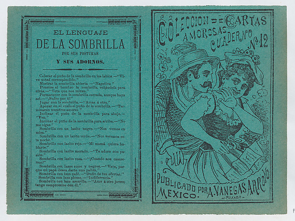Front and back covers printed on the same sheet for a collection of love letters (number 12)