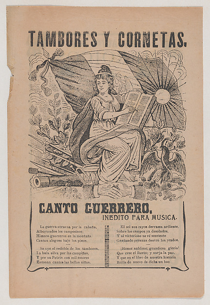 Broadsheet relating to the soldiers' song