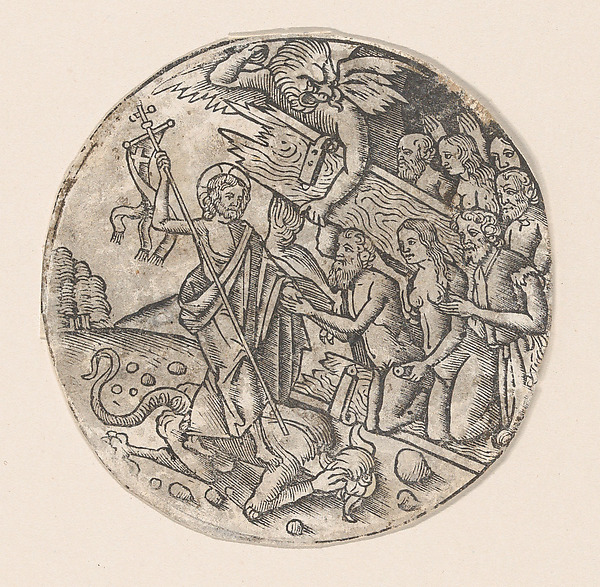 Christ in Limbo, a circular composition by Anonymous, Italian, 16th century