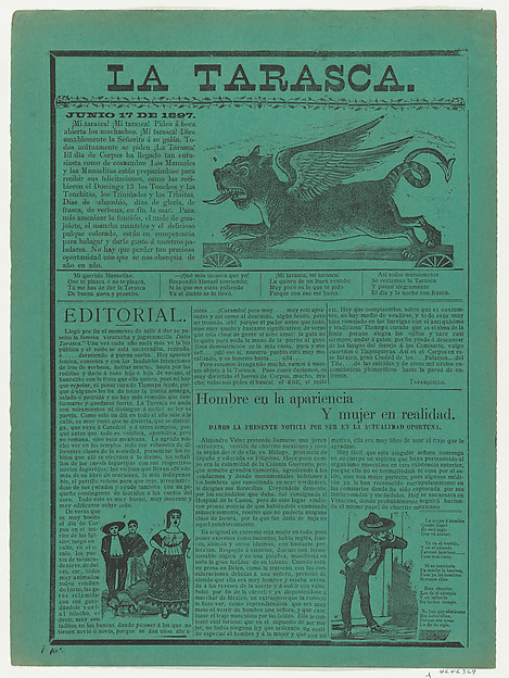 Broadsheet relating to 'la Tarasca' (the carnival monster)