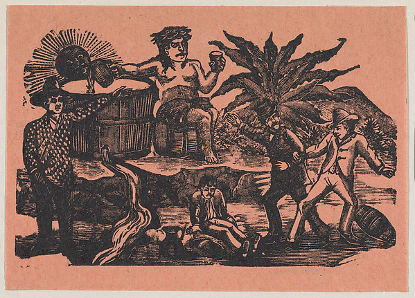 Bacchus and victims of alcholism drinking together