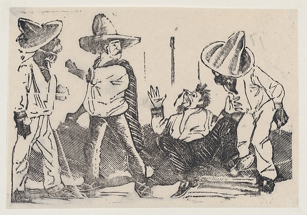 Street fight between four men
