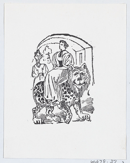 A woman riding on the back of a tiger