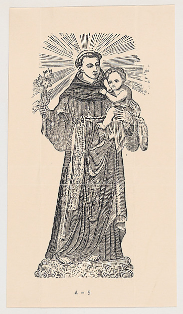 St Anthony of Padua holding the Christ child by Anonymous