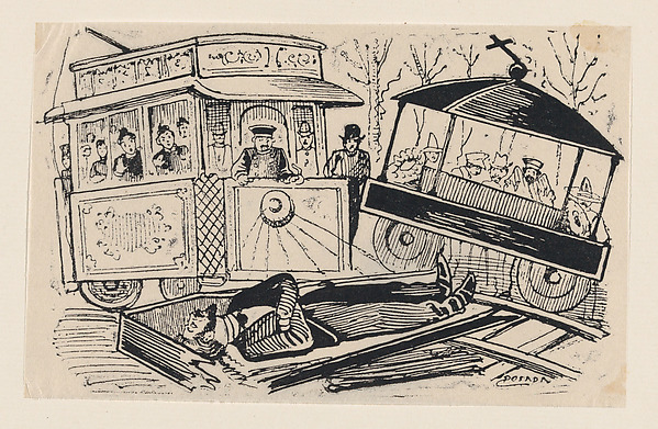 Collision between a trolley and a hearse