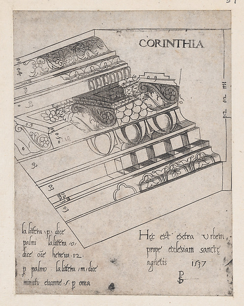 Speculum Romanae Magnificentiae: Corinthian entablature