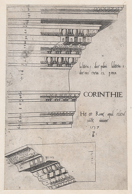 Speculum Romanae Magnificentiae: Corinthian entablature from Santa Bibiana, Rome