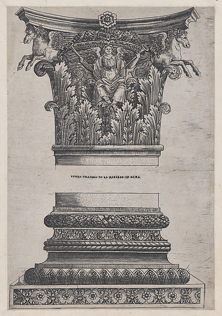 Speculum Romanae Magnificentiae: Pegasus capital from the Temple of Mars Ultor and decorated base