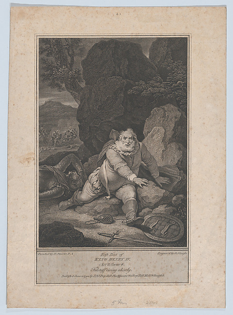 Falstaff Rising Slowly (Shakespeare, First Part of King Henry IV, Act 5, Scene 4)