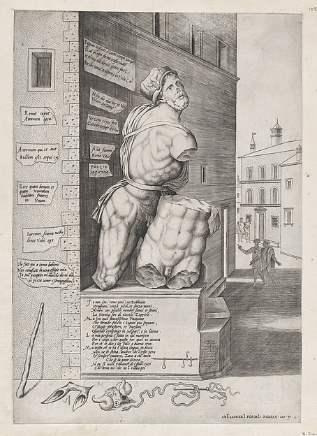 Speculum Romanae Magnificentiae: Statue of Pasquin in the House of Cardinal Ursino