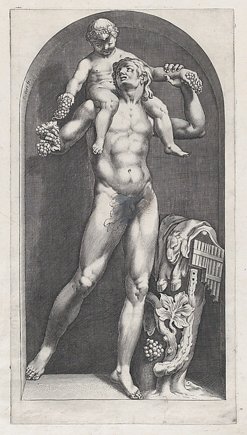 Speculum Romanae Magnificentiae: Bacchus on the Shoulders of a Satyr