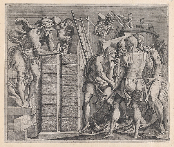 Speculum Romanae Magnificentiae: Romulus and Remus Building the Walls of Rome