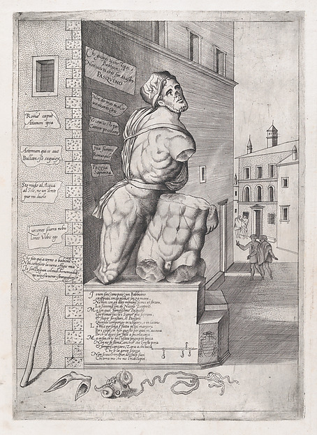 Speculum Romanae Magnificentiae: Statue of Pasquin in the House of Cardinal Ursino