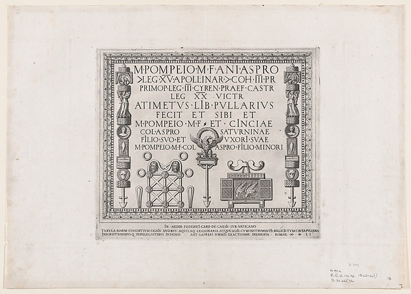 Speculum Romanae Magnificentiae: A Marble Plaque with Military Insignia
