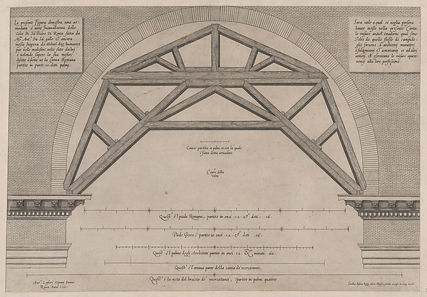 Speculum Romanae Magnificentiae: Wooden Framework to Support Arches in a Building