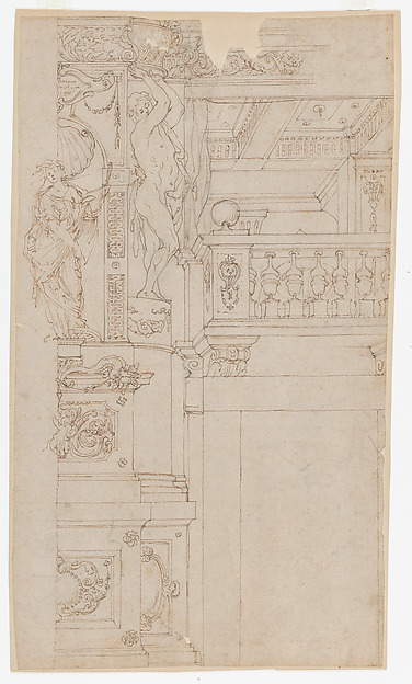 Studies for the trompe-l’oeil decorations of Palazzo Ducale (Palazzo Pitti), Florence