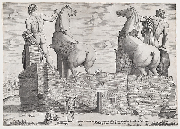 View of the Back of Statues of the Dioscuri at the Quirinal
