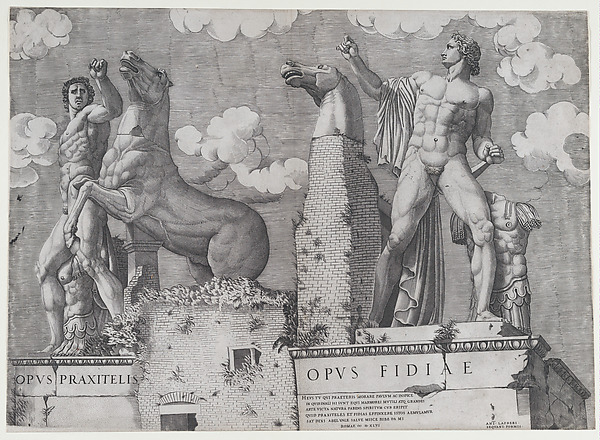 Statues of the Dioscuri at the Quirinal, Rome (Speculum Romanae Magnificentiae)