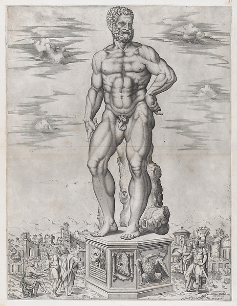 Anonymous, Italian, 16th century, Hercules Colossus at Padua (L'Ercole di casa Benavides a Padova), from "Speculum Romanae Magnificentiae"