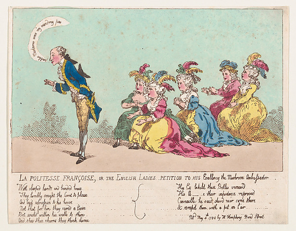 La politesse Françoise, or the English ladies petition to His Excellency the Mushroom Ambassador