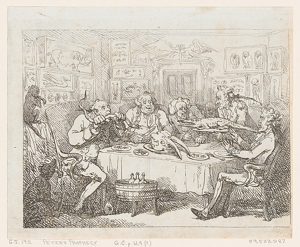 Sir Joseph Banks about to Eat an Alligator (‘The Fish Supper’)