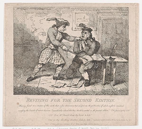 Frontispiece, Revising for the Second Edition (Picturesque Beauties of Boswell, Part the Second)