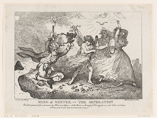 More of Werther–The Separation: Charlotte Preserved from Destruction by Albert and Hymen, whilst Werther in an access of frenzy puts and end to his existence