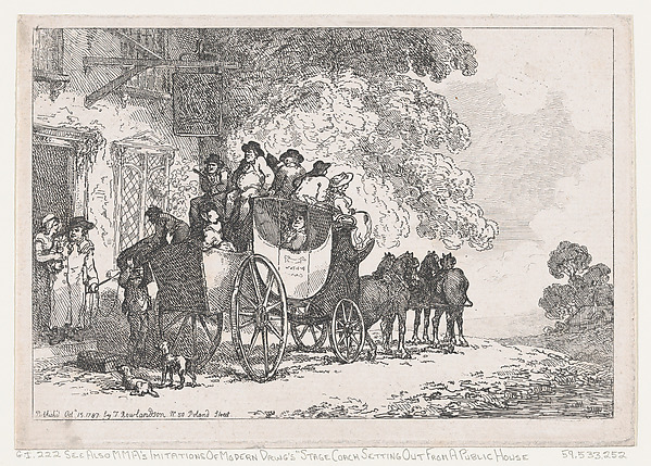 A Laden Stage Coach Outside a Post House