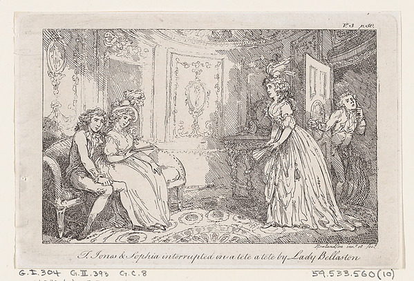 Tom Jones & Sophia interrupted in a tete a tete by Lady Bellaston, from "The History of Tom Jones, a Foundling"