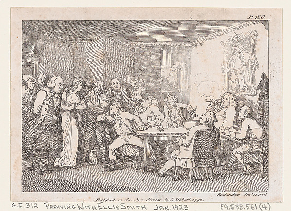 Parson Adams & Fanny examined as culprits before the country Justice, from "The Adventures of Joseph Andrews, and his friend Mr Abraham Adams" by Thomas Rowlandson