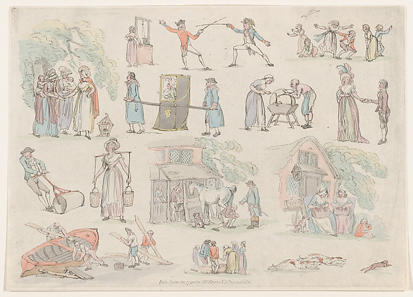 Plate 8, Outlines of Figures, Landscapes and Cattle...for the Use of Learners