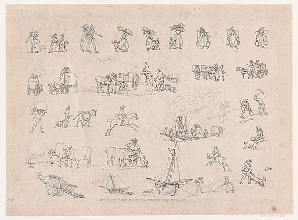 Plate 2, Outlines of Figures, Landscapes and Cattle...for the Use of Learners