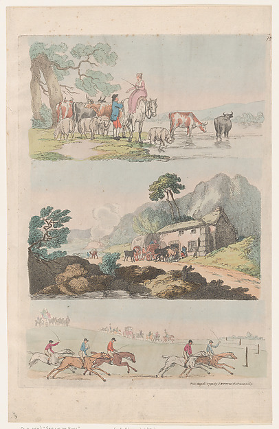 Plate 10, Outlines of Figures, Landscapes and Cattle...for the Use of Learners