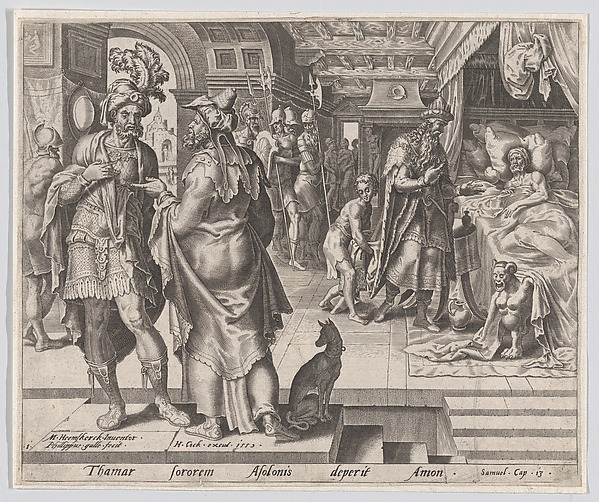 Jonadab Counselling Amnon, plate 1 from "The Story of Tamar and Amnon"