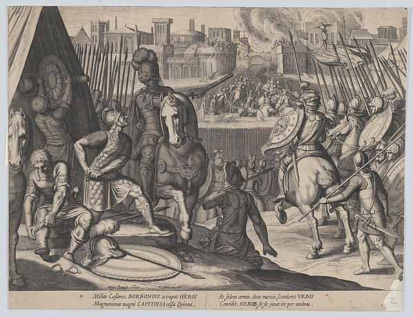 Plate 2: The city of Rome taken by Constable of Bourbon, from the Triumphs of Charles V