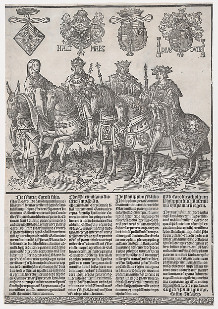 Procession of the Counts and Countess of Holland on Horseback: Mary of Burgundy, Maximilian I, Philip the Fair, and Charles V