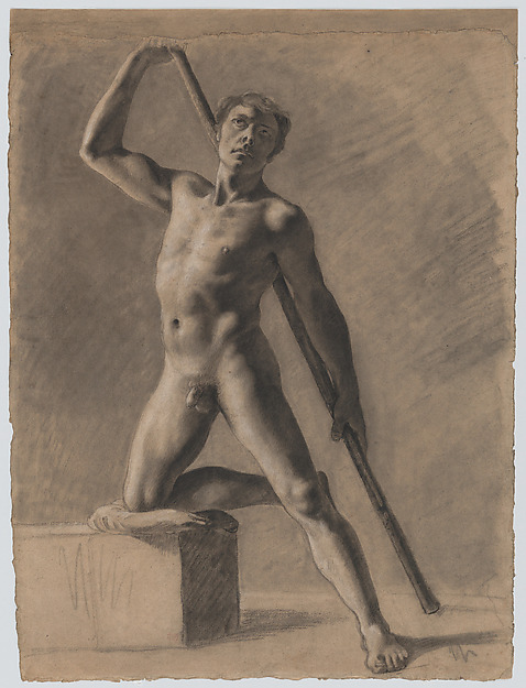 Academic Male Nude with Staff