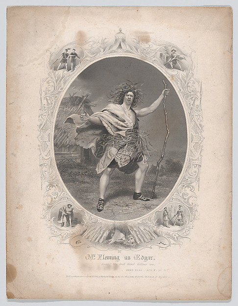 Mr. Fleming as Edgar: "Away! the foul fiend follows me" (King Lear, Act 3, Scene 4)