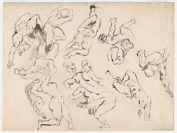 Figure Studies after Rubens's "The Fall of the Damned"