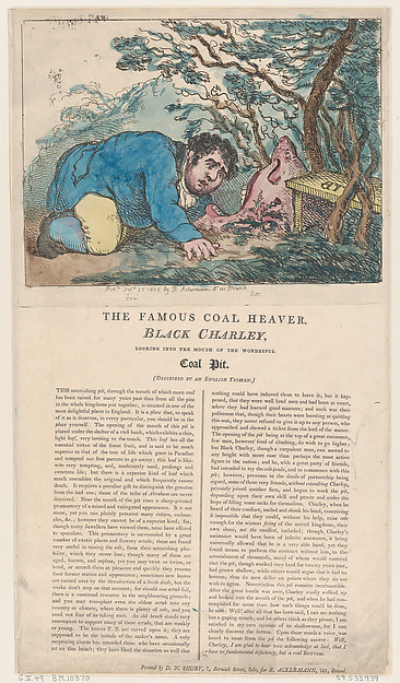 The Famous Coal Heaver Black Charley Looking into the Mouth of the Wonderful Coal Pit