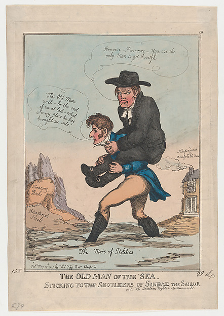 The Old Man of the Sea, Sticking to the Shoulders of Sinbad the Sailor