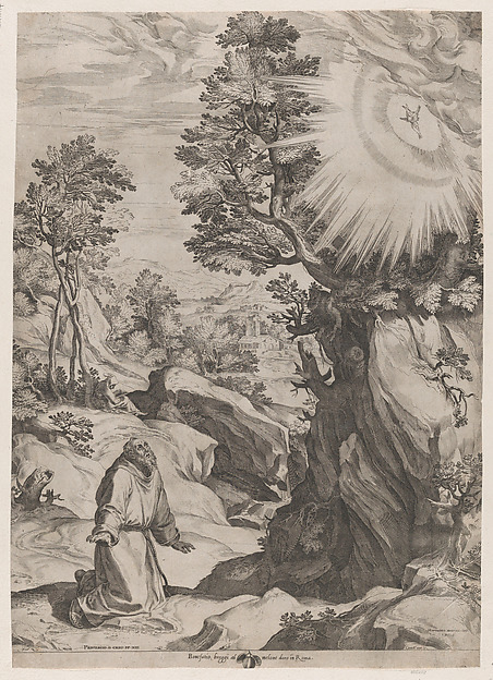 St Francis Penitent in the Wilderness by Cornelis Cort