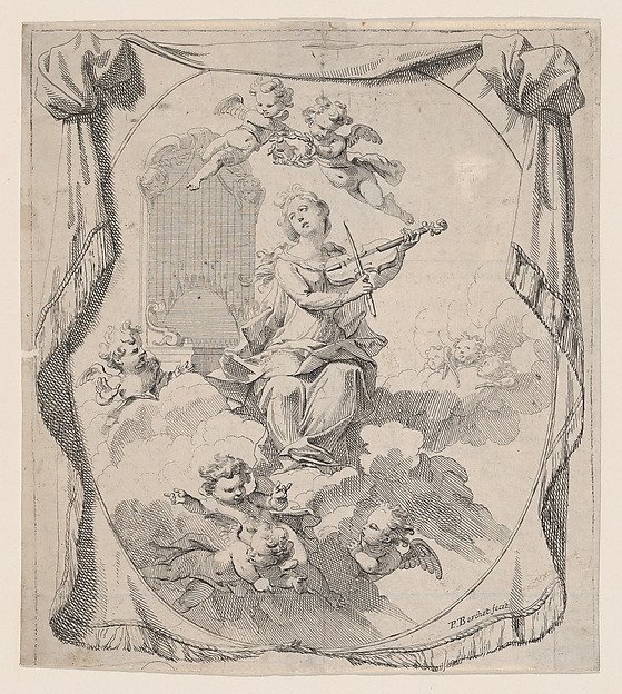 St. Cecilia on Clouds Upheld by Angels