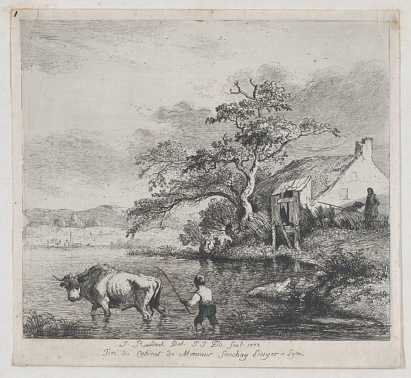 Herdsman and Bull, after Ruisdael