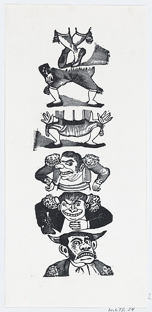 Three different busts and pairs of legs of toreros