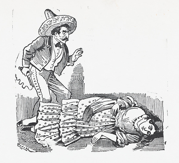 A man with a gun standing over a woman he has just shot