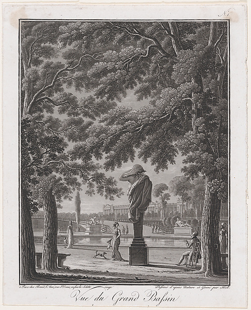 View of the Grand Basin of the Tuileries (behind the statue of Autumn)