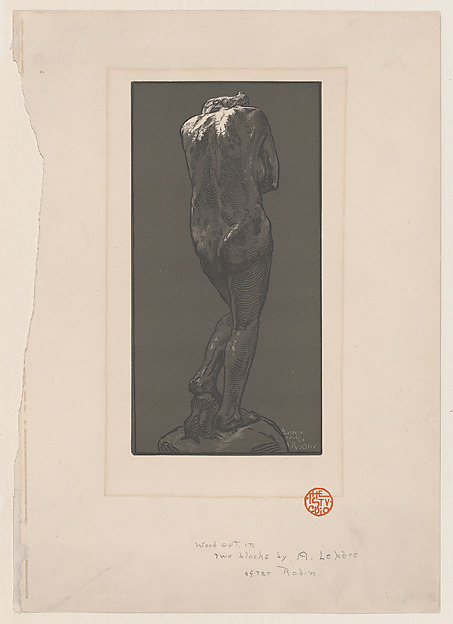 Nude statue, seen from behind