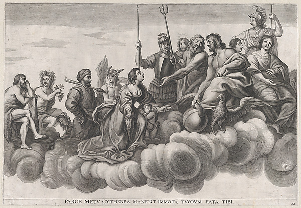 Plate 32: Venus asking Jupiter for protection; from Guillielmus Becanus's 'Serenissimi Principis Ferdinandi, Hispaniarum Infantis...'