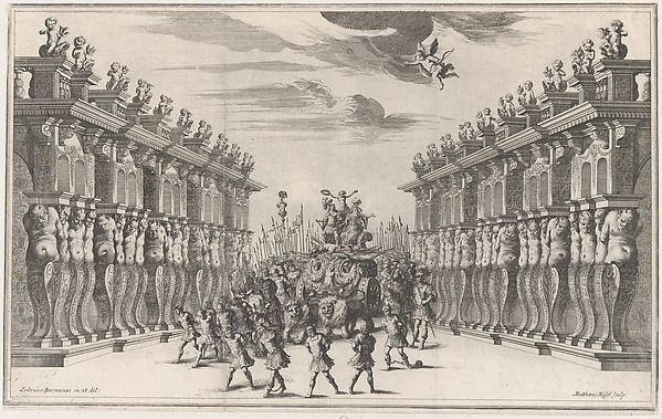 Atrium of the Palace of Venus; set design from 'Il Pomo D'Oro'